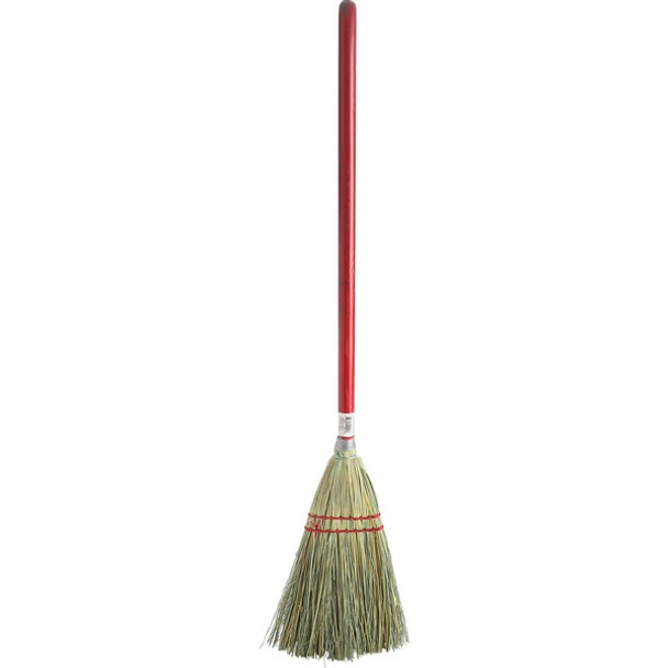 Genuine Joe Corn Fiber Toy Broom - 24" Handle Length - Wood Handle - 1 Each - Natural