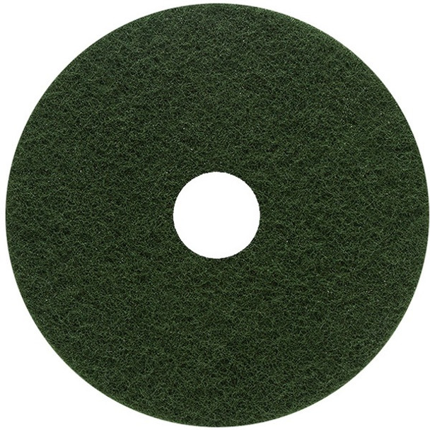 Genuine Joe Scrubbing Floor Pad - 5/Carton x 18" Diameter - Scrubbing - 175 rpm to 800 rpm Speed Supported - Heavy Duty, Long Lasting - Fiber - Green