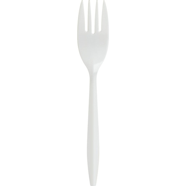 Genuine Joe Medium-weight Forks - 1000/Carton - White