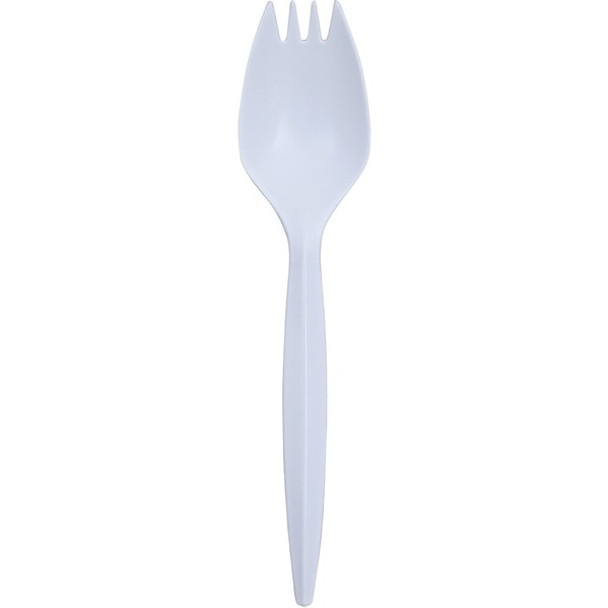 Genuine Joe Medium-Weight Spork - 1 Piece(s) - 1000/Carton - Spork - 1 x Spork - Disposable - White