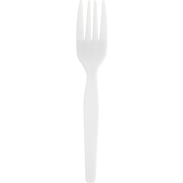 Genuine Joe Heavyweight Disposable Forks - 1 Piece(s) - 1000/Carton - Fork - 1 x Fork - Disposable - White