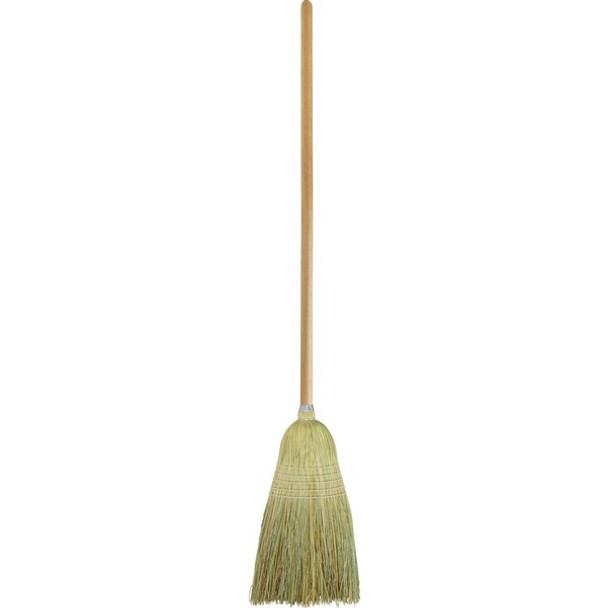 Genuine Joe Janitor Lobby Blend Broom - 11" Fiber Bristle - 56" Handle Length - Wood Handle - 1 Each