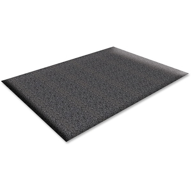 Genuine Joe Soft Step Vinyl Anti-Fatigue Mats - Warehouse - 36" Length x 24" Width x 0.38" Thickness - Vinyl - Black - 1Each