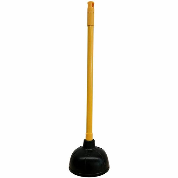 Genuine Joe Value Plus Plunger - 5.75" Cup Diameter - 23" Length - Yellow - Toilet, Drain, Pipe