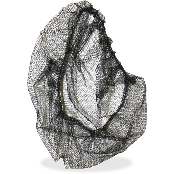 Genuine Joe Black Nylon Hair Net - Recommended for: Food Handling, Food Processing - Large Size - 21" Stretched Diameter - Contaminant Protection - Nylon - Black - Comfortable, Lightweight, Durable, Tear Resistant - 100 / Pack