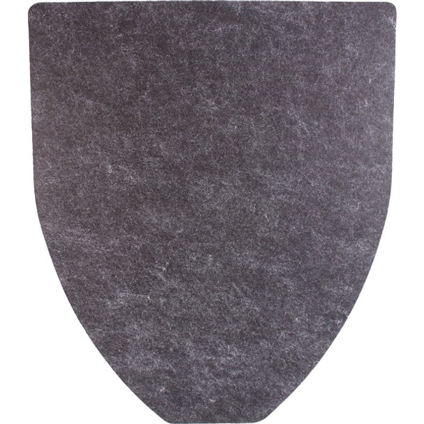 Genuine Joe Disposable Urinal Floor Mat - Urinal - 21" Length x 17.40" Width x 0.30" Thickness - Fiber - Charcoal Black - 6 / Carton