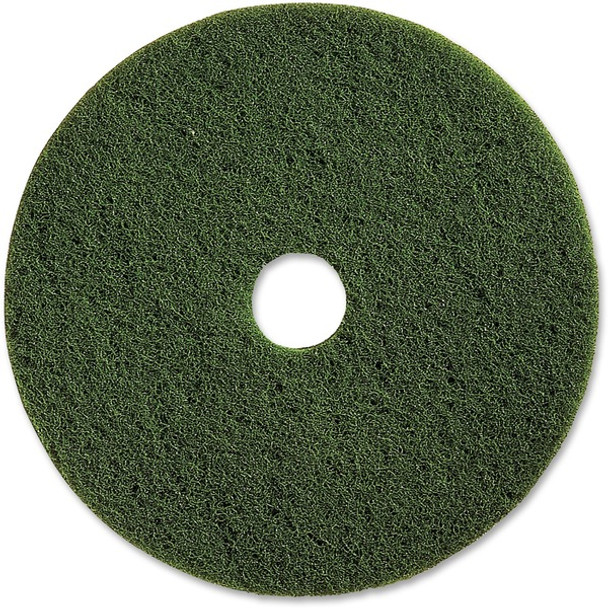 Genuine Joe 20" Scrubbing Floor Pad - 20" Diameter - 5/Carton x 20" Diameter x 1" Thickness - Scrubbing, Floor - 175 rpm to 350 rpm Speed Supported - Heavy Duty, Dirt Remover, Long Lasting, Durable - Fiber - Green