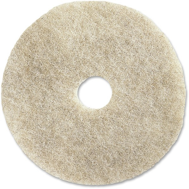 Genuine Joe 20" Natural Light Floor Pad - 20" Diameter - 5/Carton x 20" Diameter x 1" Thickness - Buffing, Floor - 1500 rpm to 3000 rpm Speed Supported - Flexible, Resilient, Soft, Non-abrasive, Dirt Remover - Fiber, Resin - Natural