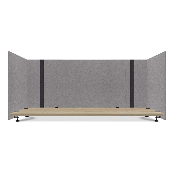 Adjustable Desk Screen with Returns, 48 to 78 x 29 x 26.5, Polyester, Gray
