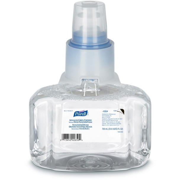 PURELL&reg; Hand Sanitizer Foam Refill - Fragrance-free Scent - 23.7 fl oz (700 mL) - Hands-free Dispenser - Kill Germs - Hand, Skin - Clear - Eco-friendly - 1 Each