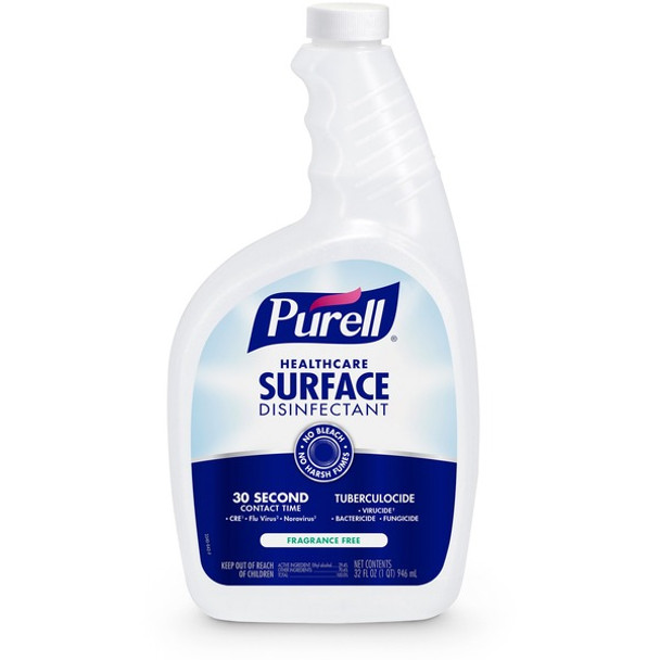 PURELL&reg; Healthcare Surface Disinfectant - Ready-To-Use - 32 fl oz (1 quart)Spray Bottle - 6 / Carton - Clear