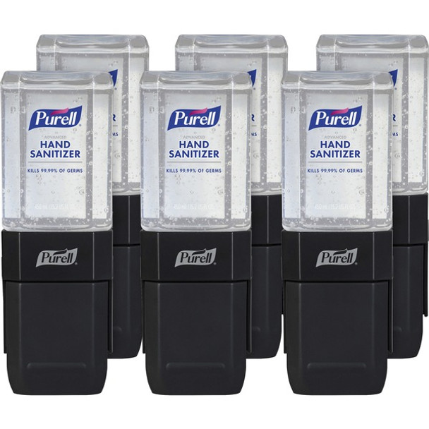 PURELL&reg; ES1 Dispenser Starter Kit (4424-D6) - Manual - 15.22 fl oz Capacity - Theft Proof, Durable, Compact, Dye-free, Push Button - Graphite - 6 / Carton