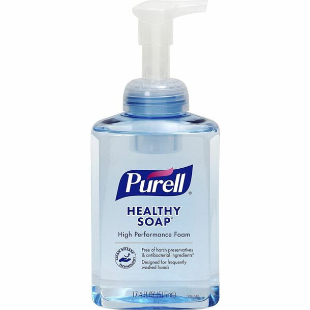 PURELL&reg; CRT HEALTHY SOAP High Performance Foam - 17.4 fl oz (514.6 mL) - Pump Bottle Dispenser - Dirt Remover, Kill Germs - Hand - Clear - 1 / Each