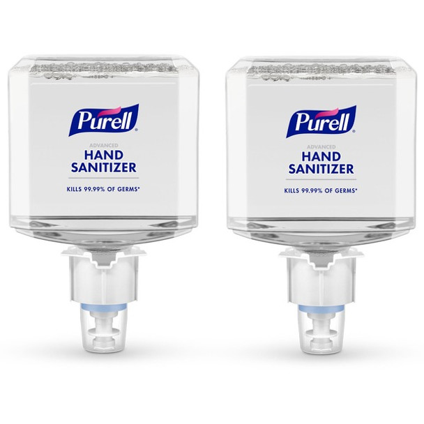 PURELL&reg; Advanced Hand Sanitizer Foam Refill - Clean Scent - 40.6 fl oz (1200 mL) - Push Pump Dispenser - Kill Germs - Multipurpose - Clear - Hypoallergenic, Dye-free, Refillable - 2 / Carton