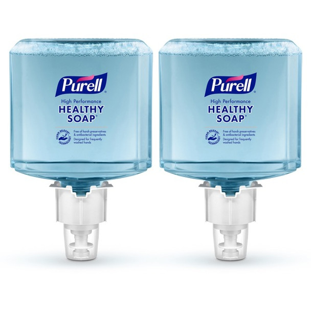 PURELL&reg; CRT HEALTHY SOAP&reg; ES4 High Performance Foam Refill - 40.6 fl oz (1200 mL) - Push-Style Dispenser - Dirt Remover, Kill Germs - Hand, Skin - Clear - Recycled - Dye-free - 2 / Carton
