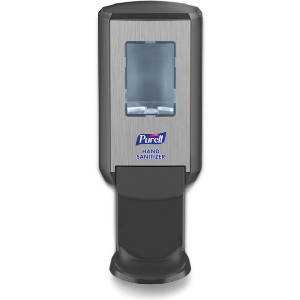 PURELL&reg; CS4 Hand Sanitizer Dispenser - Manual - 1.27 quart Capacity - Site Window, Refillable, Sanitary-sealed, Recyclable, Locking Mechanism, Durable, Wall Mountable - Graphite - 1Each