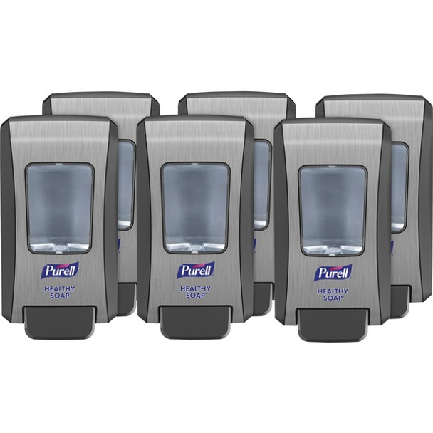 PURELL&reg; FMX-20 Foam Soap Dispenser - Manual - 2.11 quart Capacity - Site Window, Locking Mechanism, Durable, Wall Mountable, Rugged - Graphite - 6 / Carton