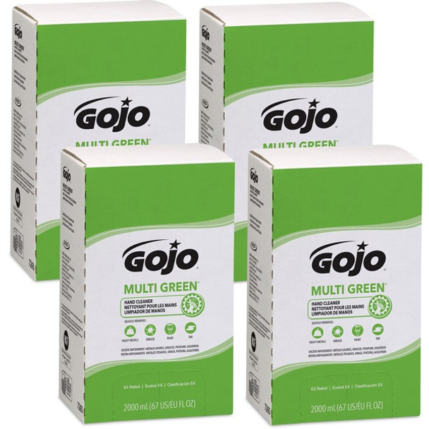 Gojo&reg; Multi Green Hand Cleaner - Citrus ScentFor - 67.6 fl oz (2 L) - Soil Remover, Dirt Remover, Kill Germs - Hand - Green - Non-abrasive - 4 / Carton
