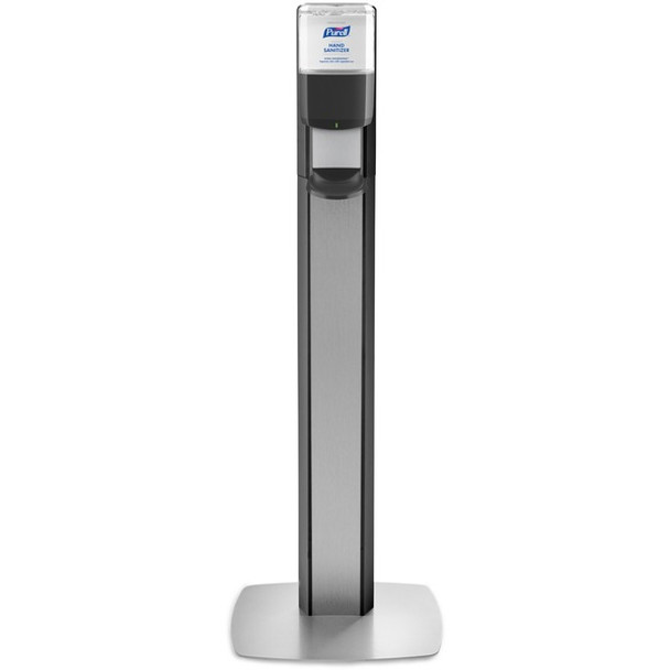 PURELL&reg; MESSENGER ES8 Silver Panel Floor Stand with Dispenser - Floor Stand - Graphite, Silver