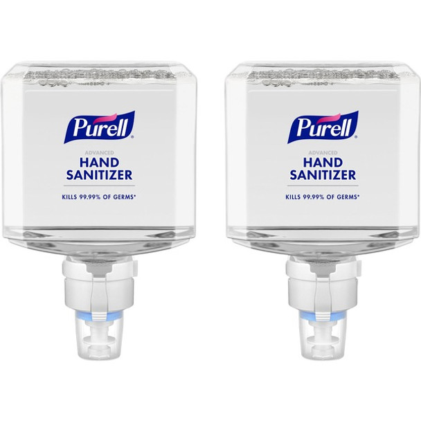 PURELL&reg; Advanced Hand Sanitizer Foam Refill - Clean Scent - 40.6 fl oz (1200 mL) - Touchless Dispenser - Kill Germs - Hand - Clear - Dye-free, Bio-based - 2 / Carton