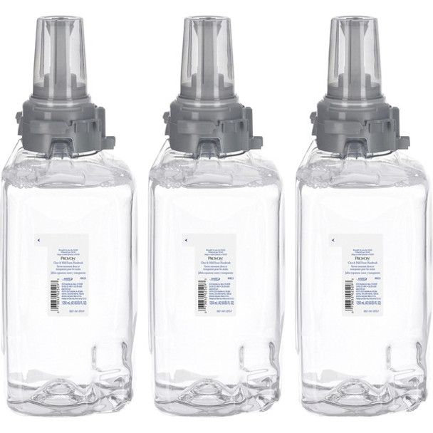 Provon ADX-12 Clear & Mild Foam Handwash - Fragrance-free ScentFor - 42.3 fl oz (1250 mL) - Pump Bottle Dispenser - Kill Germs - Hand - Moisturizing - Clear - Rich Lather, Dye-free, Bio-based - 1 Each