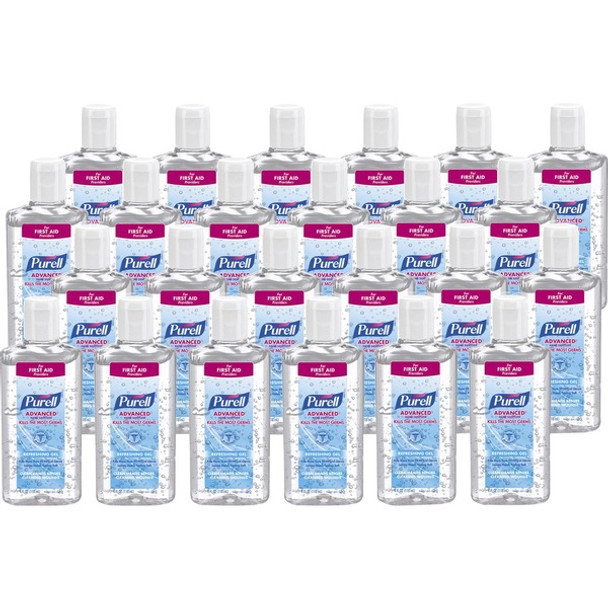 PURELL&reg; Advanced Hand Sanitizer Gel - 4 fl oz (118.3 mL) - Flip Top Bottle Dispenser - Hand - Moisturizing - Clear - Anti-irritant, Dye-free - 24 / Carton Bremerton Stock