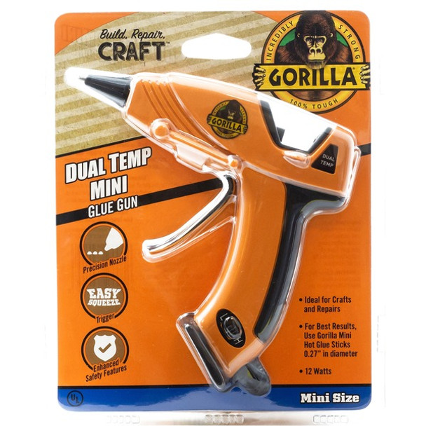 Gorilla Glue Dual Temp Mini Glue Gun - Orange, Black