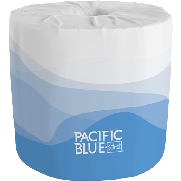 Pacific Blue Select Standard Roll Embossed Toilet Paper - 2 Ply - 4" x 4.05" - 550 Sheets/Roll - White - Durable, Absorbent - For Restroom - 80 / Carton