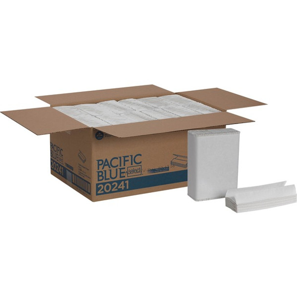 Pacific Blue Select C-Fold Paper Towels - 10.10" x 12.70" - White - Absorbent - For Lodging, Healthcare, Food Service, Office Building - 200 Per Pack - 12 / Carton