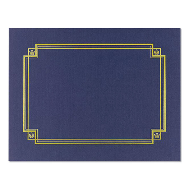 Premium Textured Certificate Holder, 12.65 x 9.75, Navy, 3/Pack