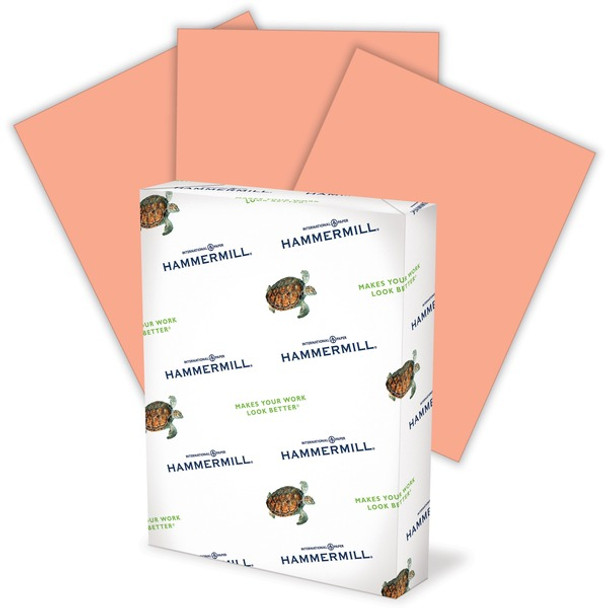 Hammermill Colors Recycled Copy Paper - Salmon - Letter - 8 1/2" x 11" - 20 lb Basis Weight - Smooth - 5000 / Carton - Jam-free, Archival-safe, Acid-free - Salmon