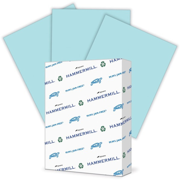 Hammermill Colors Recycled Copy Paper - Blue - Letter - 8 1/2" x 11" - 24 lb Basis Weight - Smooth - 500 / Ream - SFI - Jam-free, Acid-free - Blue