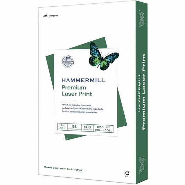 Sylvamo Premium Laser Print Paper - White - 98 Brightness - Legal - 8 1/2" x 14" - 24 lb Basis Weight - Ultra Smooth - 500 / Ream - Sustainable Forestry Initiative (SFI) - White