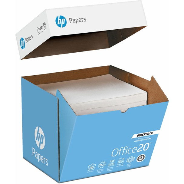 HP Papers Office20 Paper - QuickPack (loose sheets) - White - 92 Brightness - Letter - 8 1/2" x 11" - 20 lb Basis Weight - 250 / Carton - Acid-free - White