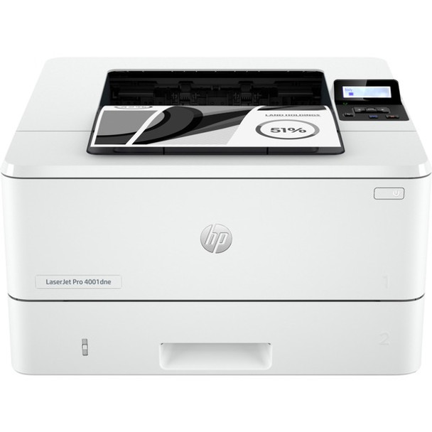 HP LaserJet Pro 4001dne Desktop Wired Laser Printer - Monochrome - 42 ppm Mono - 4800 x 600 dpi Print - Automatic Duplex Print - 350 Sheets Input - Ethernet - 80000 Pages Duty Cycle - Plain Paper Print - Gigabit Ethernet - USB