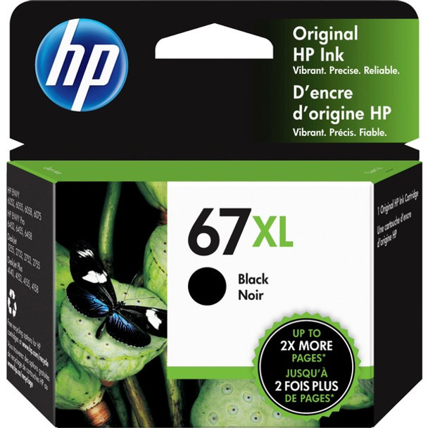 HP 67XL Original High Yield Inkjet Ink Cartridge - Black - 1 Each - 240 Pages