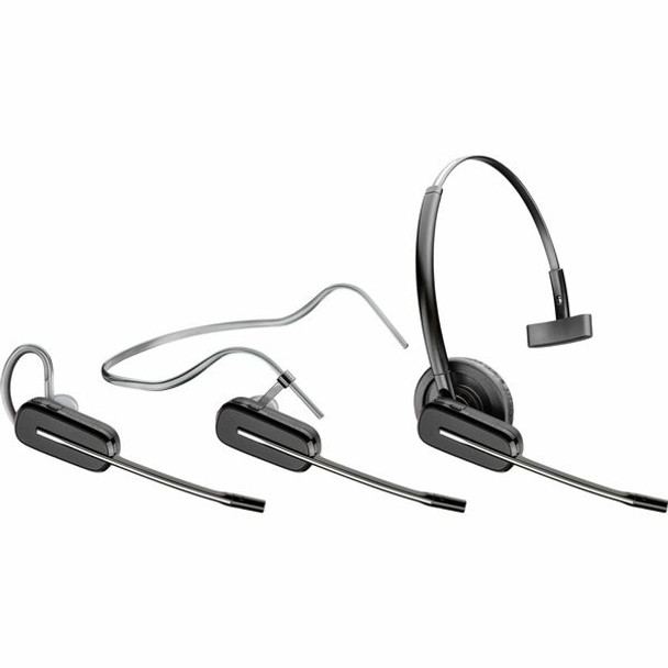 Poly Savi 8240 Convertible Office Headset - Mono - Wireless - Bluetooth/DECT - 590 ft - 32 Ohm - 20 Hz - 20 kHz - On-ear - Monaural - In-ear - Noise Cancelling Microphone - Black - TAA Compliant