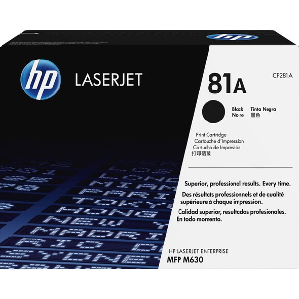 HP 81A (CF281A) Original Laser Toner Cartridge - Single Pack - Black - 1 Each - 10500 Pages