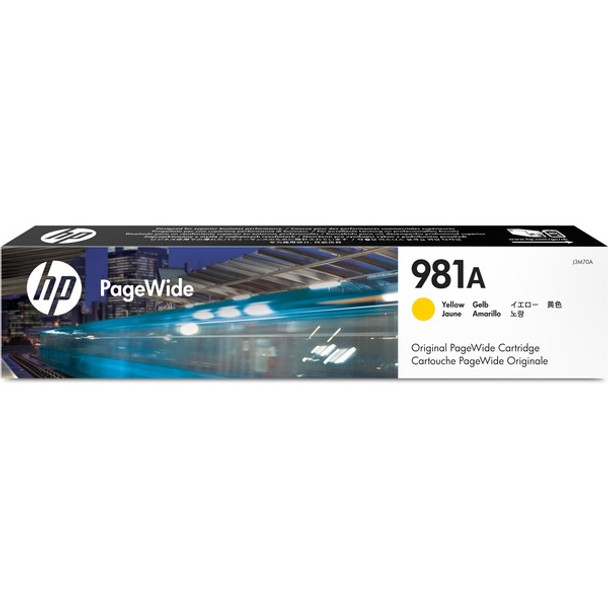 HP 981A (J3M70A) Original Page Wide Ink Cartridge - Single Pack - Yellow - 1 Each - 6000 Pages