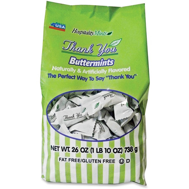 Hospitality Mints Thank You Buttermints - Individually Wrapped - 1 lb - 1 / Bag