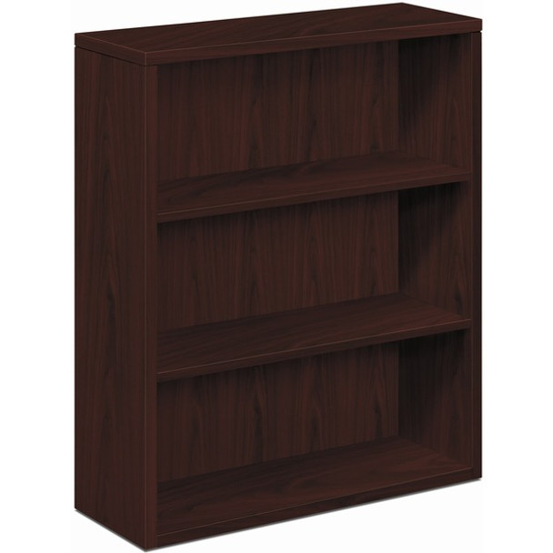 HON 10500 H105533 Bookcase - 36" x 13.1" x 43.4" - 3 Shelve(s) - Flat Edge - Finish: Mahogany