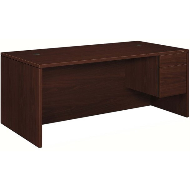 HON 10500 H10585R Pedestal Desk - 72" x 36"29.5" - 2 x Box, File Drawer(s)Right Side - Flat Edge