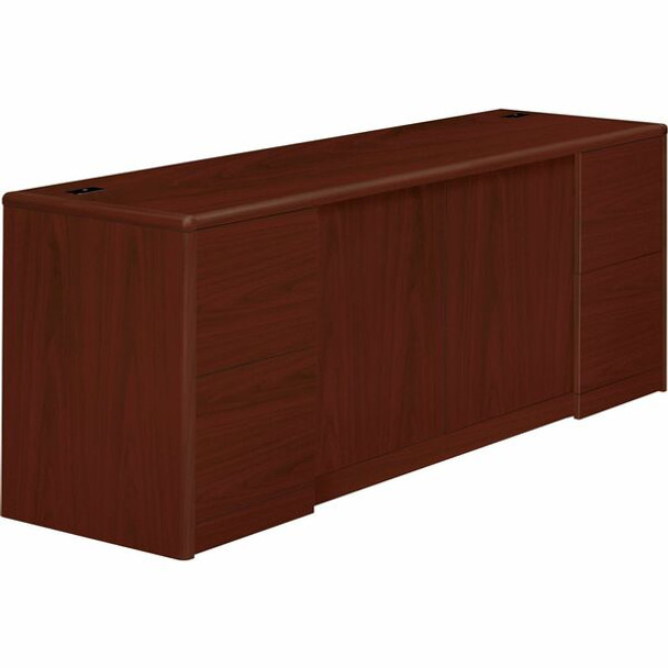 HON 10700 H10742 Pedestal Credenza - 72" x 24"29.5" - 4 x File Drawer(s) - Double Pedestal - Waterfall Edge - Finish: Mahogany