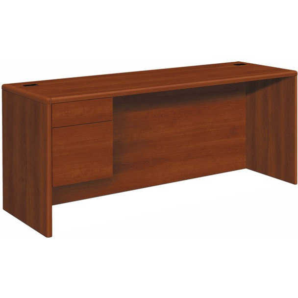 HON 10700 H10746L Pedestal Credenza - 72" x 24"29.5" - 2 x Box, File Drawer(s)Left Side - Waterfall Edge - Finish: Cognac