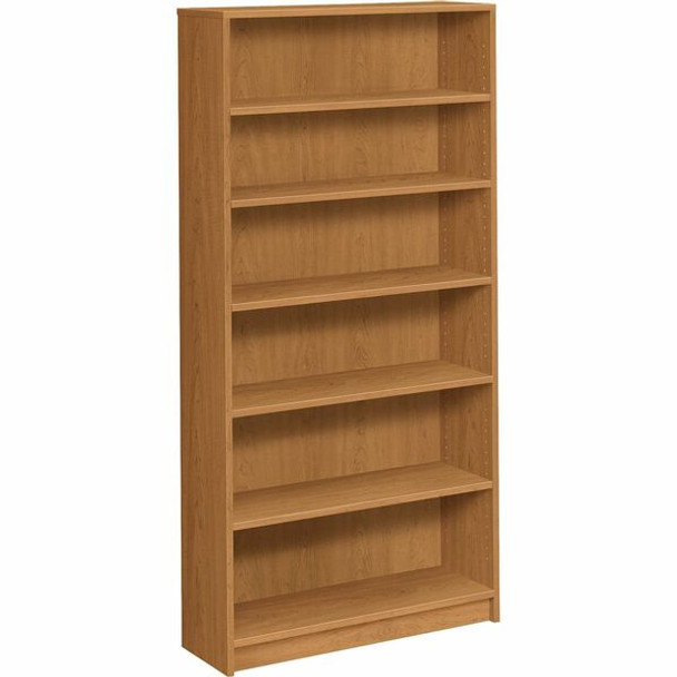 HON 1870 Series Bookcase | 6 Shelves | 36"W | Harvest Finish - 6 Shelf(ves) - 72.6" Height x 36" Width x 11.5" DepthFloor - Adjustable Shelf, Scratch Resistant, Spill Resistant, Stain Resistant, Leveling Glide, Sturdy - Harvest - 1 Each