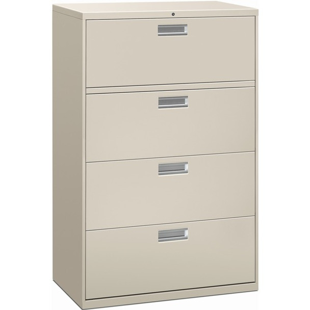 HON Brigade 600 H684 Lateral File - 36" x 18"53.3" - 4 Drawer(s) - Finish: Light Gray