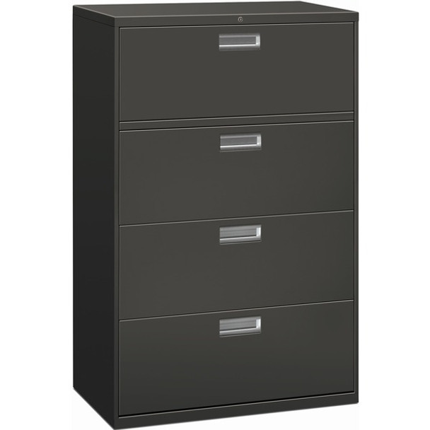 HON Brigade 600 H684 Lateral File - 36" x 18"53.3" - 4 Drawer(s) - Finish: Charcoal