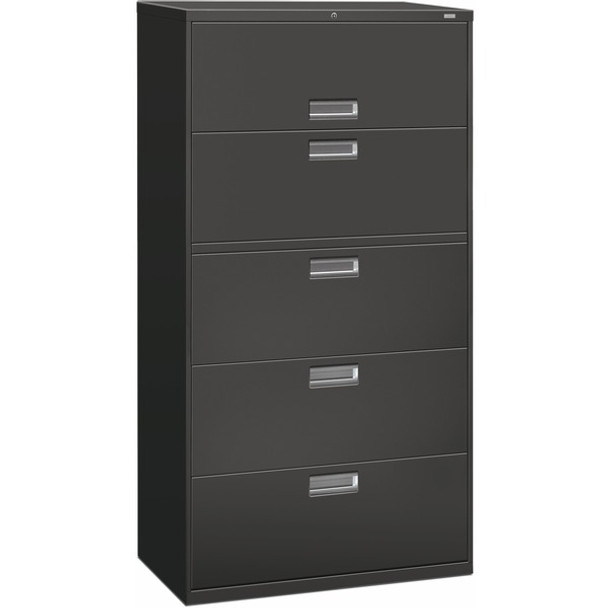 HON Brigade 600 H685 Lateral File - 36" x 18"67" - 5 Drawer(s) - Finish: Charcoal