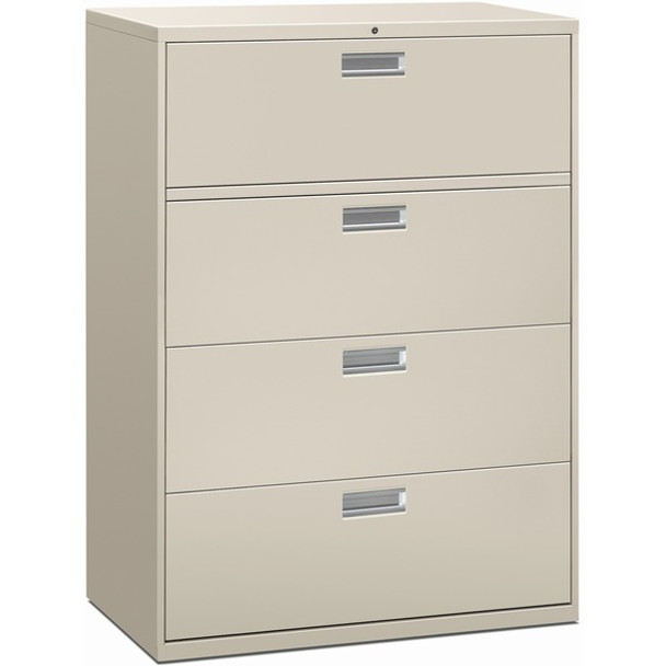 HON Brigade 600 H694 Lateral File - 42" x 18"53.3" - 4 Drawer(s) - Finish: Light Gray