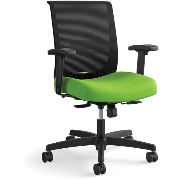 HON Convergence Chair - Pear Fabric Seat - Black Mesh Back - Black Frame - 5-star Base - Pear